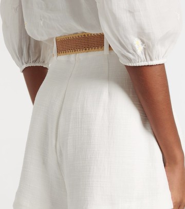 Zimmermann Acacia Tuck high-rise cotton shorts