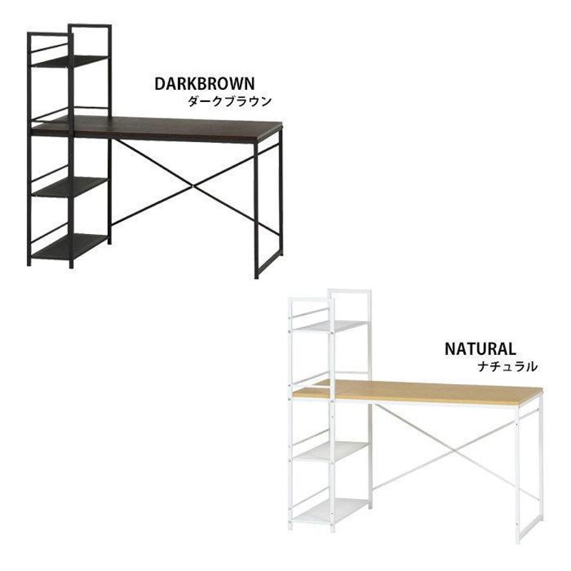 ラック付きデスク 便利な棚付き デスク 棚付き 幅120cm 奥行64cm 本棚