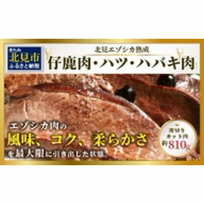 【B-033】北見エゾシカ　熟成（ドライエイジング）　仔鹿肉ハツハバキ肉　薄切りカット肉