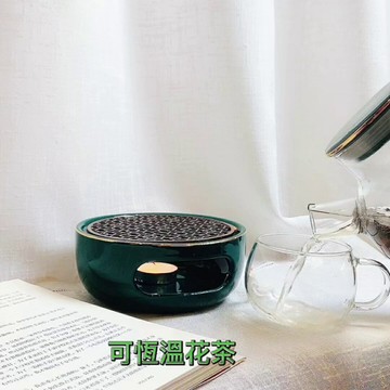 溫茶爐 溫茶器 陶瓷溫茶爐 陶瓷溫茶器花茶壺蠟燭加熱底座家用茶壺溫茶爐煮茶爐燭台托墊片