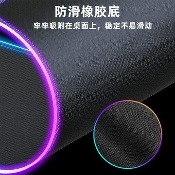 rgb電競鼠標墊防水優質尼龍線縫合橡膠底防滑游戲桌墊專用發光墊【Snowbelle優選】