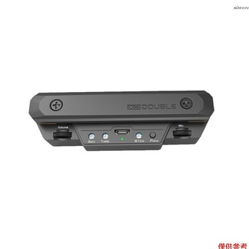 DOUBLE X0 吉他音孔拾音器 帶麥克風/拾音器音量音色控制 時尚黑（內置電池）只適用於民謠鋼弦吉他