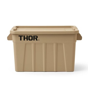 【全館滿額折】 THOR BOX 沙色 多功能層疊方形 收納箱 (附蓋) 75L H6819【新竹皇家】