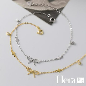 【HERA 赫拉】S925鍍14K金麻花蝴蝶結四葉草手鍊兩色 H115081302