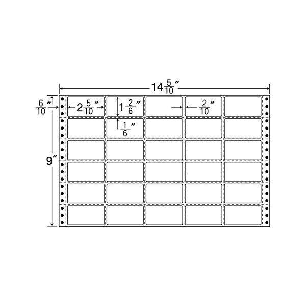 （まとめ買い）M14J ナナフォーム Mタイプ 6ケース 3000折 連続ラベル 剥離紙白 ヨコ5本、タテ6本ミシン入 東洋印刷