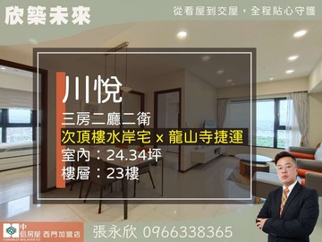 ⭐推薦⭐川悅次高樓邊間絕美水岸河景三房⭐中信永欣｜台北市萬華區環河南路二段