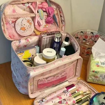 🔥好物優選🔥可愛化妝包大容量便攜手提化妝包防水收納包旅行女包超火巨能裝包