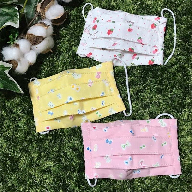 手作りマスク 夏用薄手有り 子供用ガーゼプリーツ布マスク リボンちょうちょいちご柄 花柄 猫 女の子ジュニアキッズ おしゃれマスク ハンドメイド 通販 Lineポイント最大get Lineショッピング