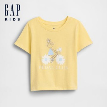 【GAP】嬰兒及幼兒混搭圖案T恤-黃色(882039)