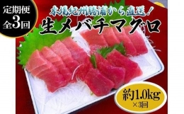 生まぐろの本場紀州勝浦から直送！　生メバチマグロ 約1kg（1カ月に1回お届け）（全3ヵ月）