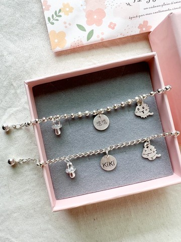 蛇寶寶-925純銀手鍊-彌月禮 生日禮物-刻字禮物