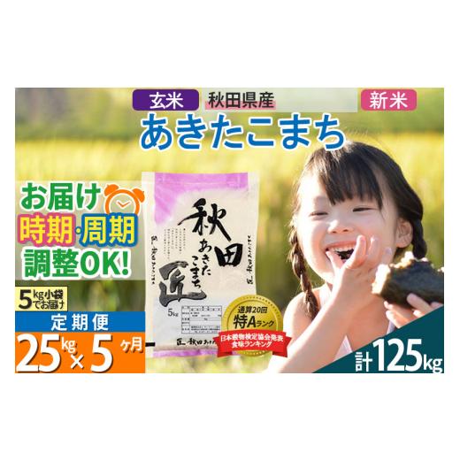 ふるさと納税 秋田県 仙北市 ＜新米＞ 《定期便5ヶ月》秋田県産 あきたこまち 25kg (5kg×5袋)×5回 令和5年産 時期選べる25キロ お米