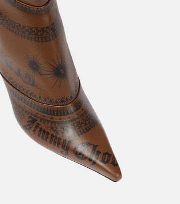 Jimmy Choo x Jean Paul Gaultier Tattoo leather over-the-knee boots