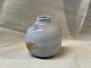 志野釉柴燒球形花瓶