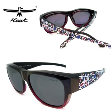 Hawk 台灣精品 專業偏光套鏡 偏光太陽眼鏡 護眼防曬 HK-1007-29A 漸層框面深灰偏光鏡片 公司貨