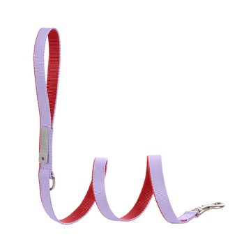 尾巴與我 新經典標準牽繩 方便勾掛配件 柔軟厚織尼龍 強韌安全車縫 獨家配件扣  XS(120 x 1cm)  粉紫丹紅  1條