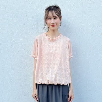 Hana Mokuba 小花波浪荷葉邊氣質收口上衣