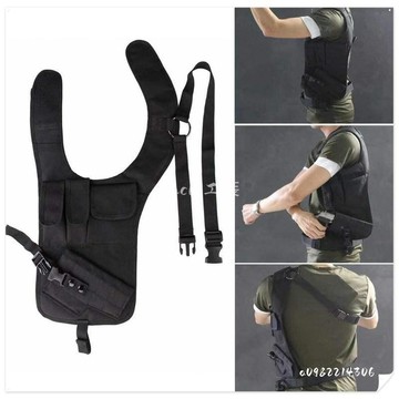 戶外戰術特工腋下快拔槍套軍迷CS防盜雙肩挎包巡邏執勤隱藏揹帶包免運