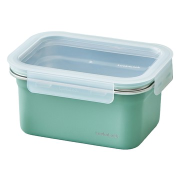 LocknLock 樂扣樂扣 粉彩不鏽鋼保鮮盒 綠色 1L  1個  盒身 + 上蓋