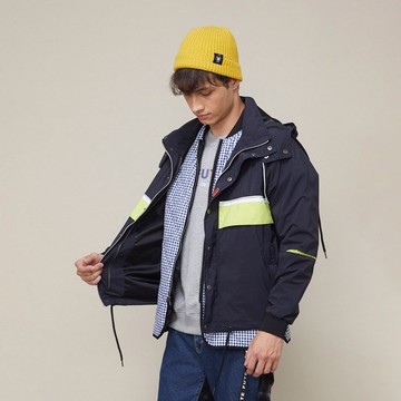 【中性款】 多穿法可拆帽附鋪棉背心外套 / 黑色