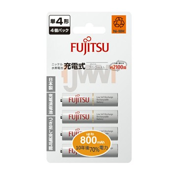 日本 FUJITSU 富士通 低自放 4號 750mAh 鎳氫充電電池 HR-4UTC (4入)【APP滿額下單10%點數(單一帳號最高5000點)】1/31止