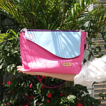 【再生寶特瓶環保布】遛遛包_斜背+托特二包合一_好粉紅