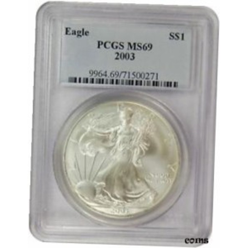 アンティークコイン コイン 金貨 銀貨 PCGS MS69 Silver Eagle Dollar ...