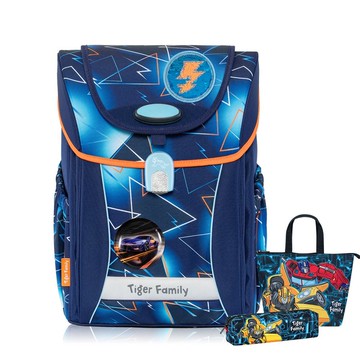 Tiger Family學院風護童安全燈超輕量護脊書包Pro 2S-雷電疾影
