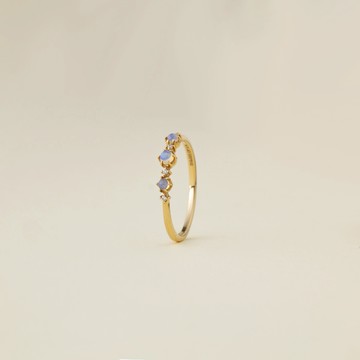 【 ARTE WHITE 】K10 星點蛋白石戒指