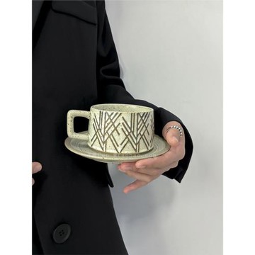 半橘Cup咖啡杯碟高顏值幾何陶瓷馬克杯伴手禮杯子水杯生日禮物