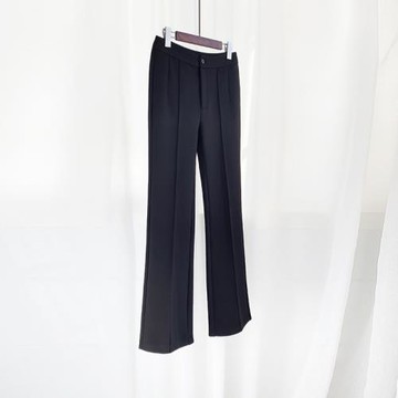 T臺長腿四面彈垂墜抗皺顯瘦女士高端品質黑色長褲小喇叭褲西裝褲