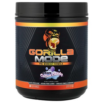 Gorilla Mind, Mode，鍛鍊前配方，葡萄棉花糖風味，1.74 磅（788 克）
