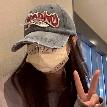 【20ss_select】美式 水洗做舊刷破大LOGO棒球老帽 帽子 棒球帽 老帽 穿搭 配件 潮流 戶外帽 女生帽子