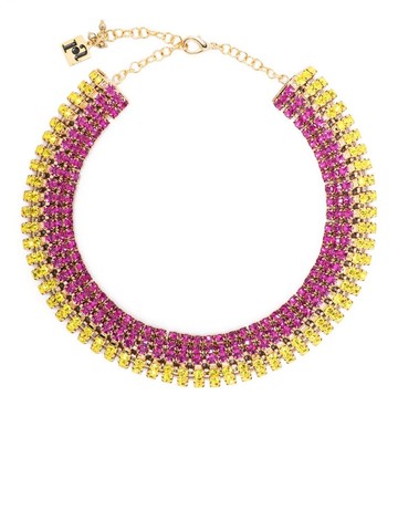 Rosantica - crystal-embellished necklace - women - Metal - One Size - Pink