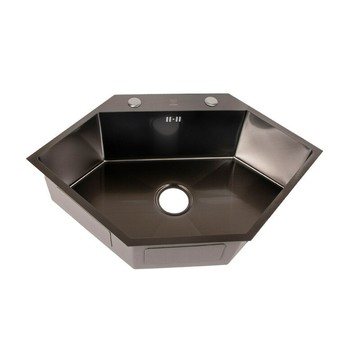 鉆石型異形水槽304不銹鋼黑色納米轉角洗碗洗菜盆大單槽洗碗池[DD160109]