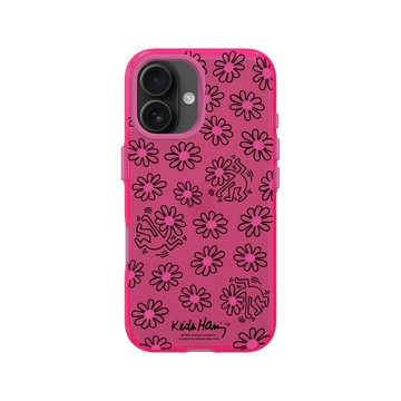 iPhone 16 Clear 粉漾桃 - Keith Haring - Flower Head