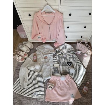 綿羊商店原創可愛休閑懶人套裝衛衣外套短裙運動通勤日系條紋可愛