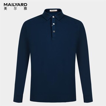 MAILYARD/美爾雅毛衫 綿羊毛商務休閑男士翻領長袖春秋薄毛衣 318