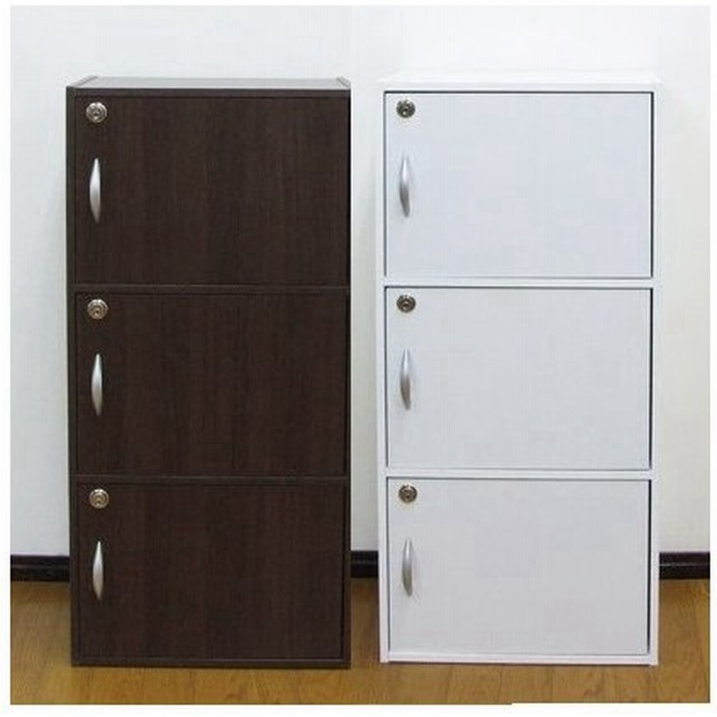 鍵付きボックス カラーボックス カラーbox 3段ボックス 3段box チェスト ブラウン ホワイト 通販 Lineポイント最大0 5 Get Lineショッピング
