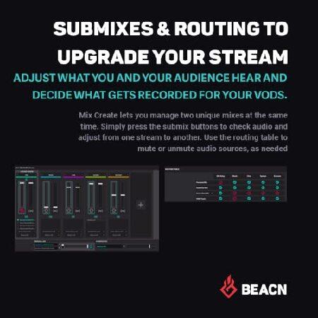 BEACN Mix Create オーディオインターフェース Windows USB C Audio Mixer for Content Creators Volume Control for Twitch and Streams Content