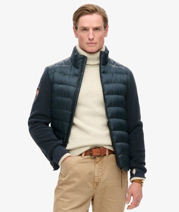 Superdry Men's Storm Fleece Hybrid Bomber Jacket Navy Size: Xxl