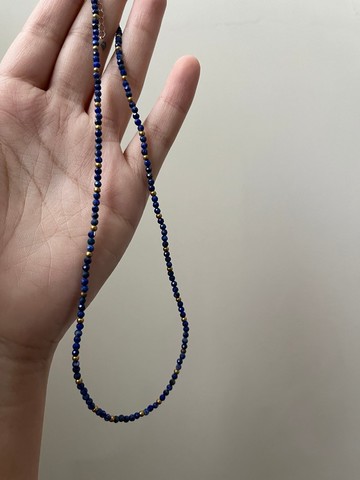 KUÂN KUÂN 天然青金石 黃銅珠 項鍊