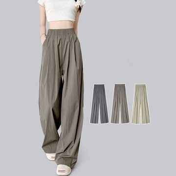 平價衣著 雙口袋落地寬褲 闊腿褲 拖地褲 落地款 神褲 涼感寬褲 寬褲 鬆緊腰 有口袋 寬褲女 女生褲子 褲子女