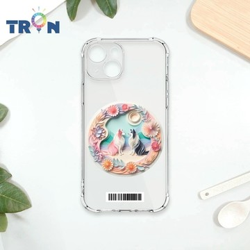 TRON IPhone 14 可愛紙雕牧羊犬 四角防摔載具殼 軟殼 手機殼