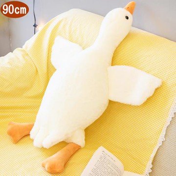 大白鵝絨毛娃娃玩偶鴨子玩偶抱枕趴姿款90公分 45-00270-1【卡通小物】