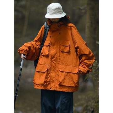 (免運)JDL MODE 三合一日系多口袋機能夾克防水沖鋒衣女情侶ins連帽外套