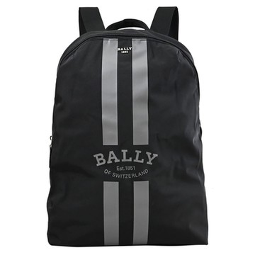 BALLY 印字LOGO條紋設計摺疊拉鍊厚背包(附盒)