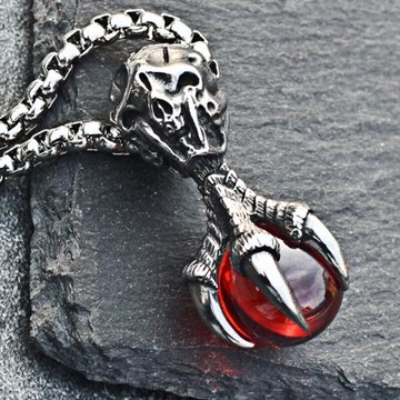 骷髏鷹爪吊墜掛鏈男日韓嘻哈創意鈦鋼項鏈潮流配飾朋克復古毛衣鏈