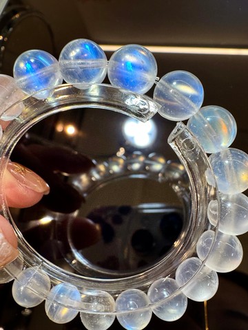 精品天然高彩藍月光水晶10mm27.34g人緣桃花提升魅力助眠緩解急躁