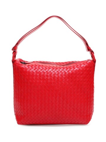 Bottega Veneta Pre-Owned - Intrecciato shoulder bag - women - Lamb Skin - One Size - Red